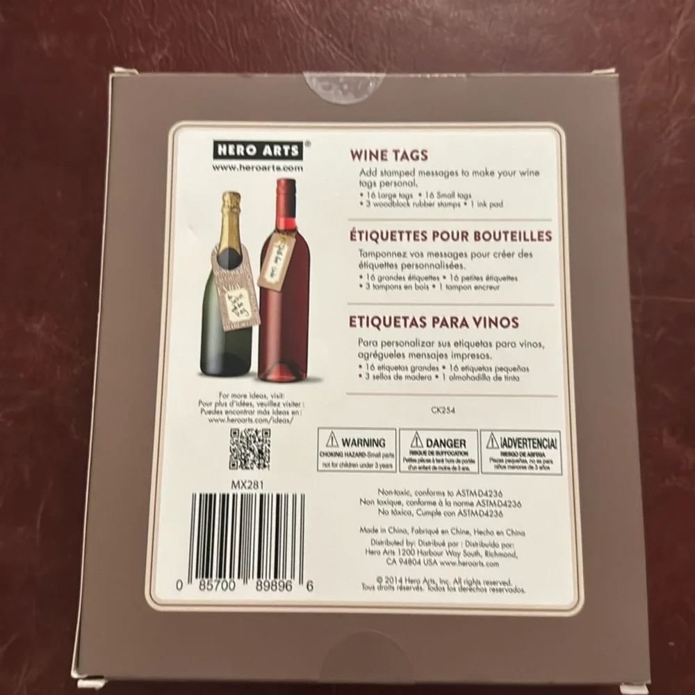 NEW Hero Arts Wine gift tags and stampers set